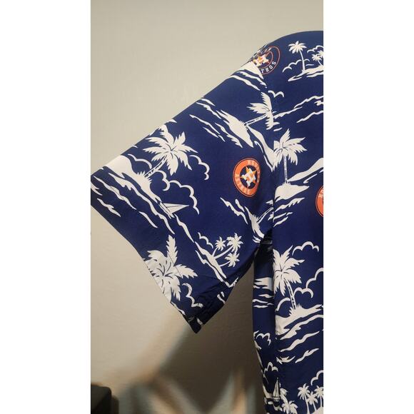 Reyn Spooner Aloha Shirt Baseball Edition Houston Astros Short Sleeve Size Large - Picture 4 of 5